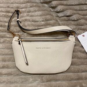 Poppy & Peonies Cream Crossbody Bag